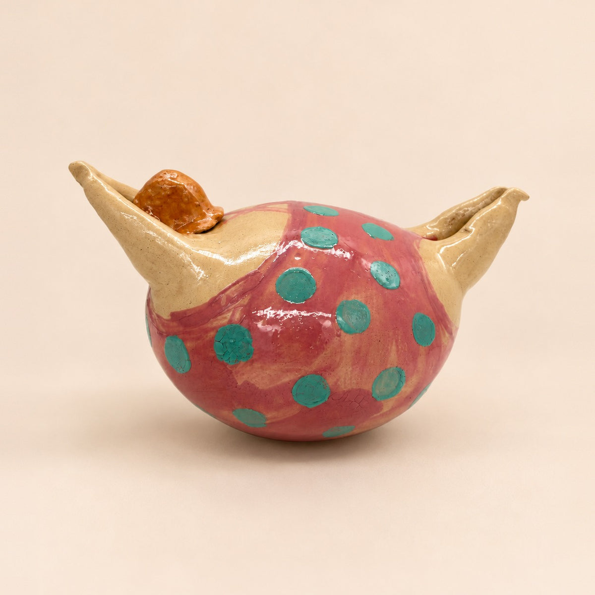 Martina · rosa con lunares turquesa
