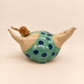 Martina · turquesa con lunares azul marino