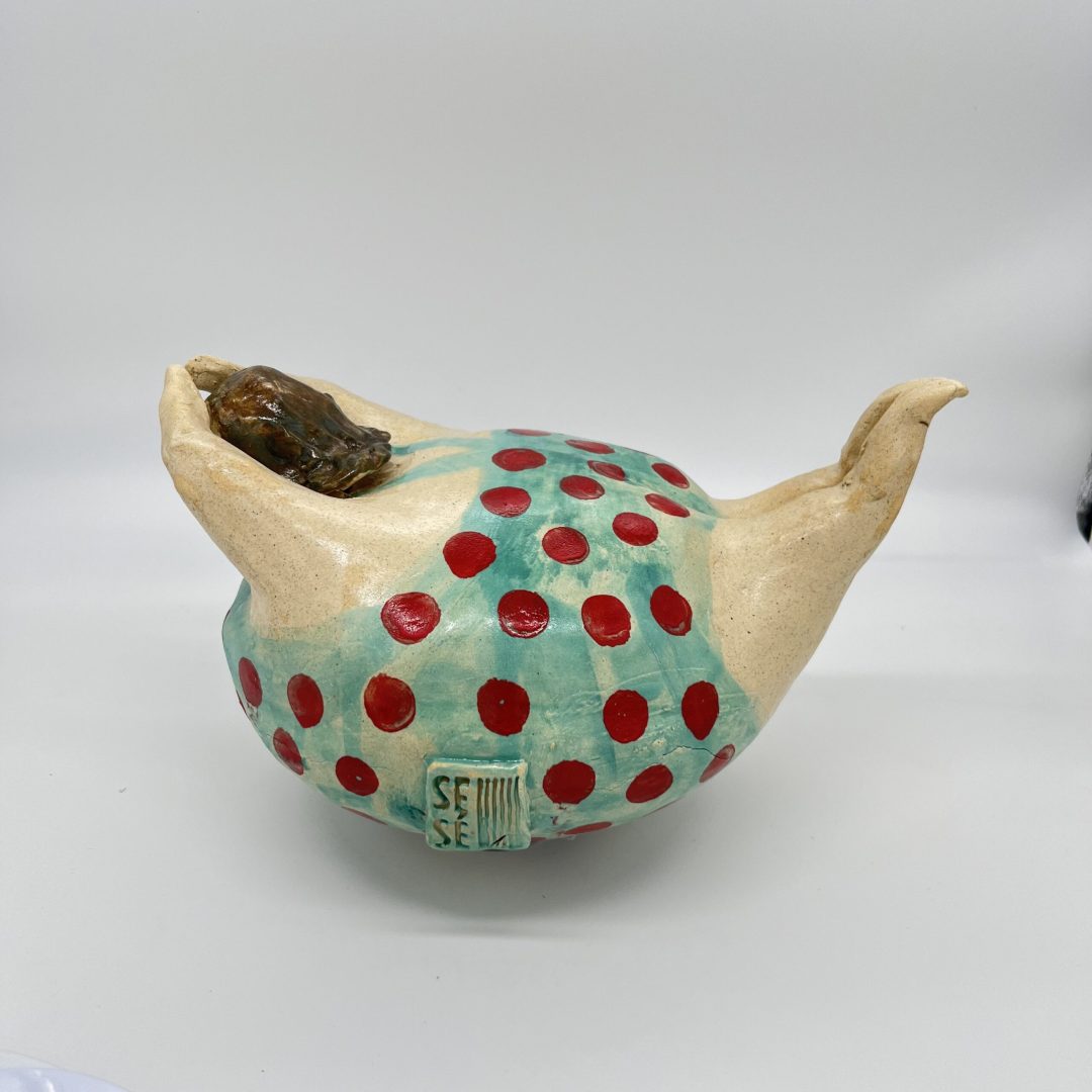 Martina con bañador de lunares